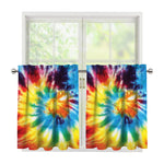 Colorful Tie Dye Print Tier Curtains