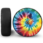 Colorful Tie Dye Print Tire Cover With Camera Hole