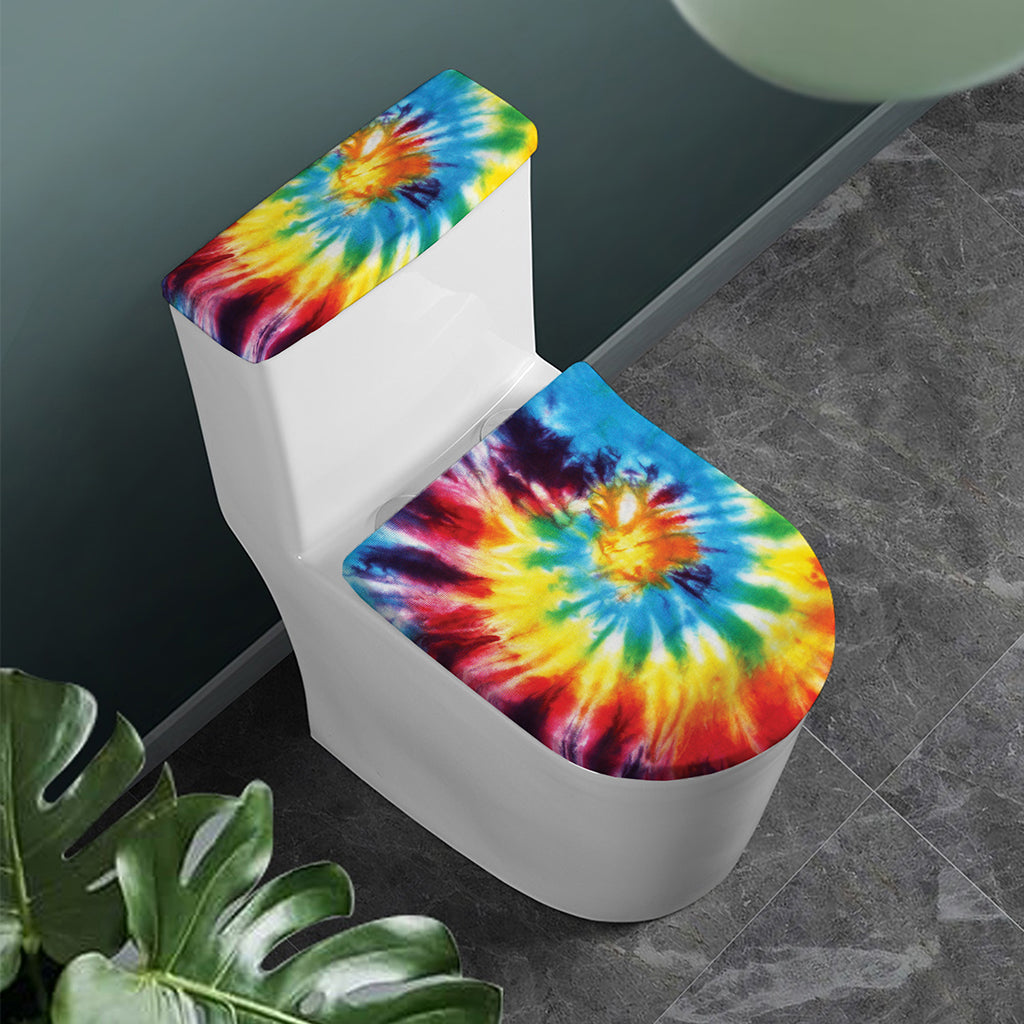 Colorful Tie Dye Print Toilet Lid And Tank Cover Set