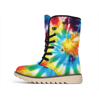 Colorful Tie Dye Print Winter Boots