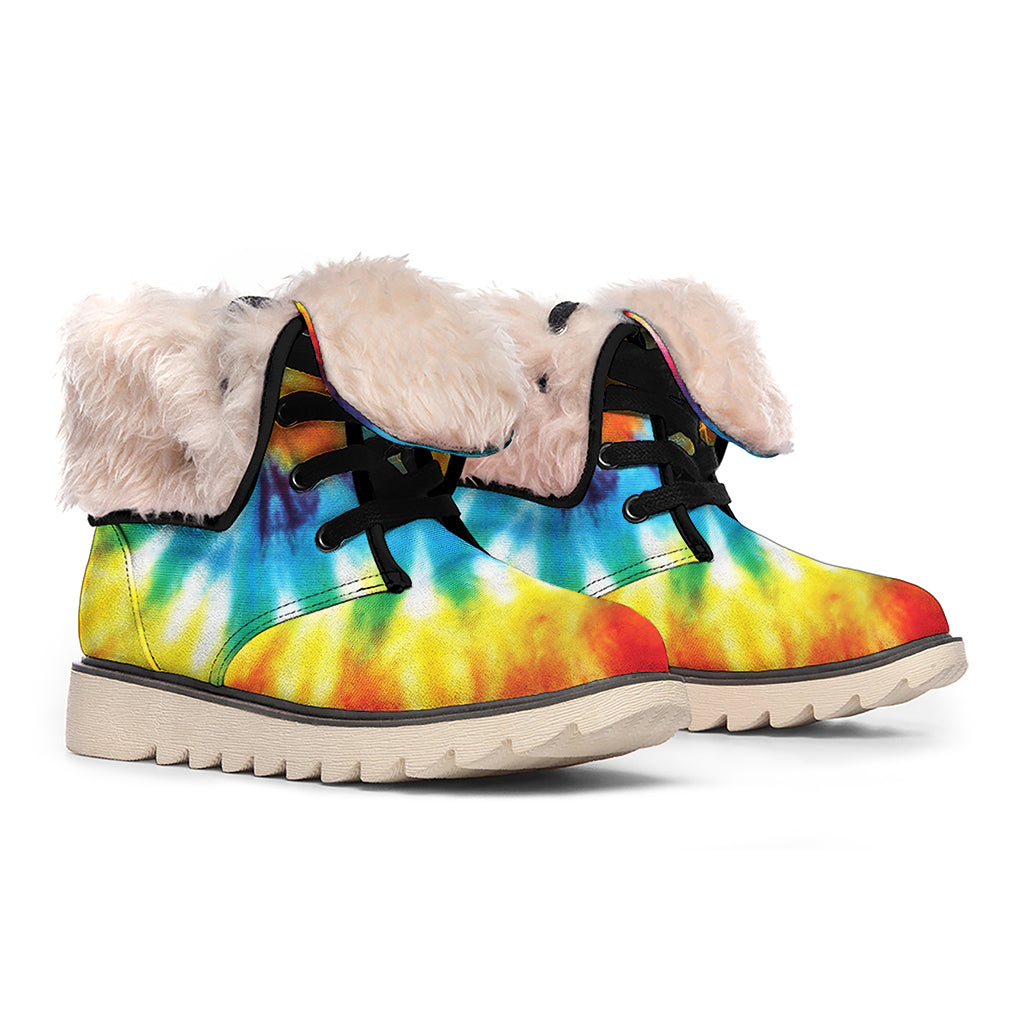 Colorful Tie Dye Print Winter Boots