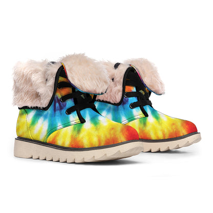 Colorful Tie Dye Print Winter Boots