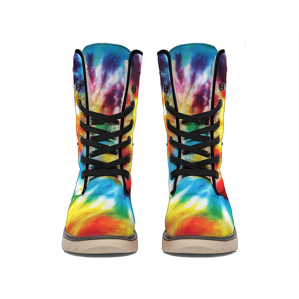 Colorful Tie Dye Print Winter Boots