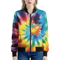 Colorful Tie Dye Print Women's Bomber Jacket