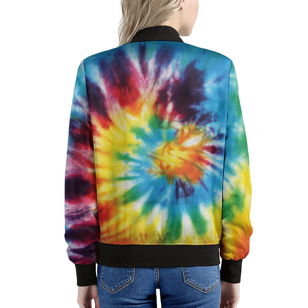 Colorful Tie Dye Print Women's Bomber Jacket
