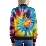 Colorful Tie Dye Print Women's Bomber Jacket