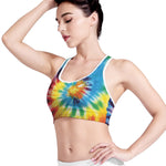 Colorful Tie Dye Print Women's Sports Bra