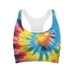 Colorful Tie Dye Print Women's Sports Bra