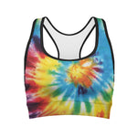 Colorful Tie Dye Print Women's Sports Bra