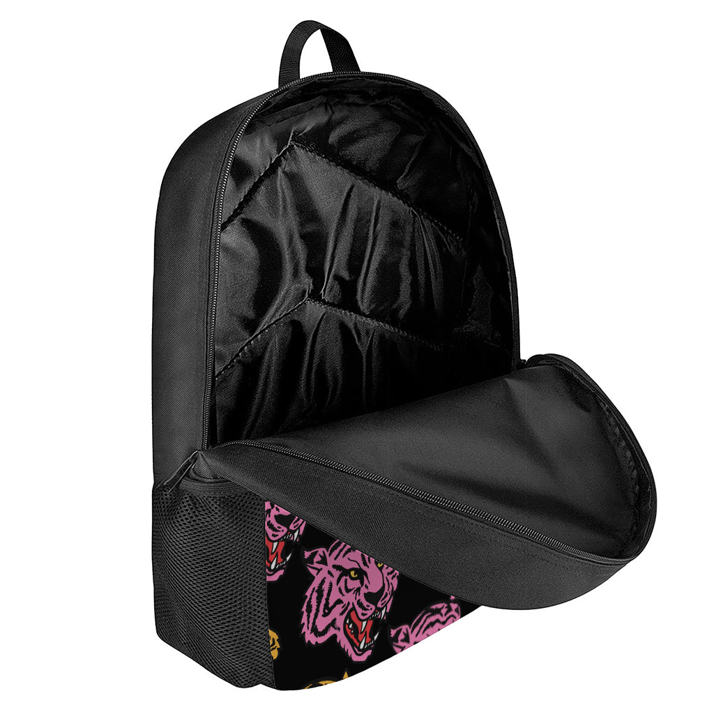 Colorful Tiger Head Pattern Print 17 Inch Backpack