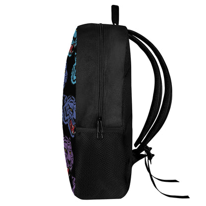 Colorful Tiger Head Pattern Print 17 Inch Backpack