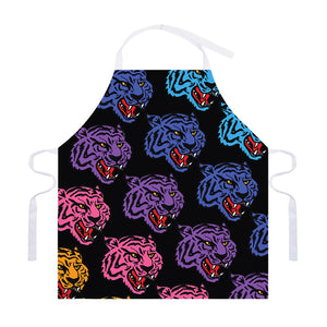 Colorful Tiger Head Pattern Print Adjustable Apron