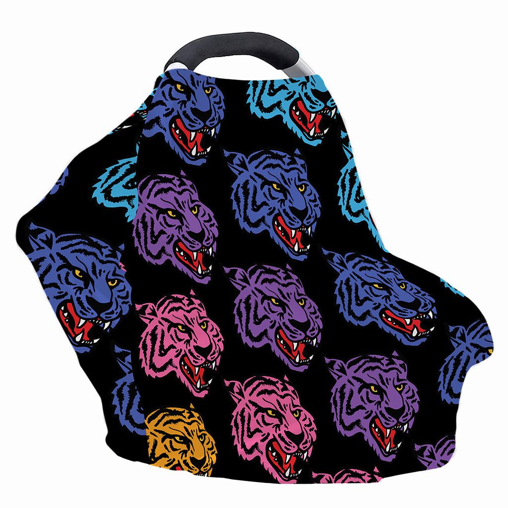Colorful Tiger Head Pattern Print Baby Seat Cover