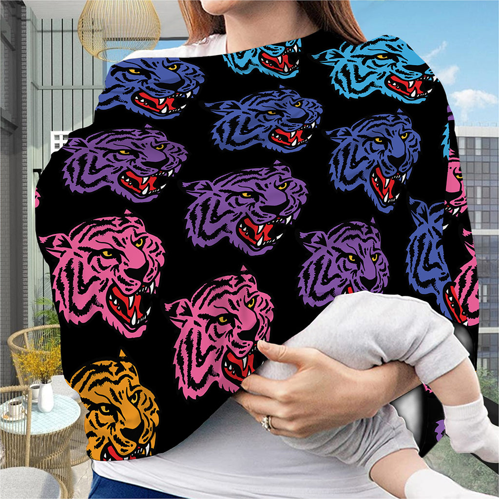 Colorful Tiger Head Pattern Print Baby Seat Cover