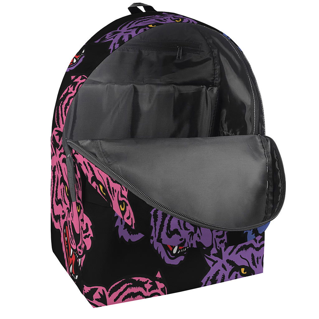 Colorful Tiger Head Pattern Print Backpack
