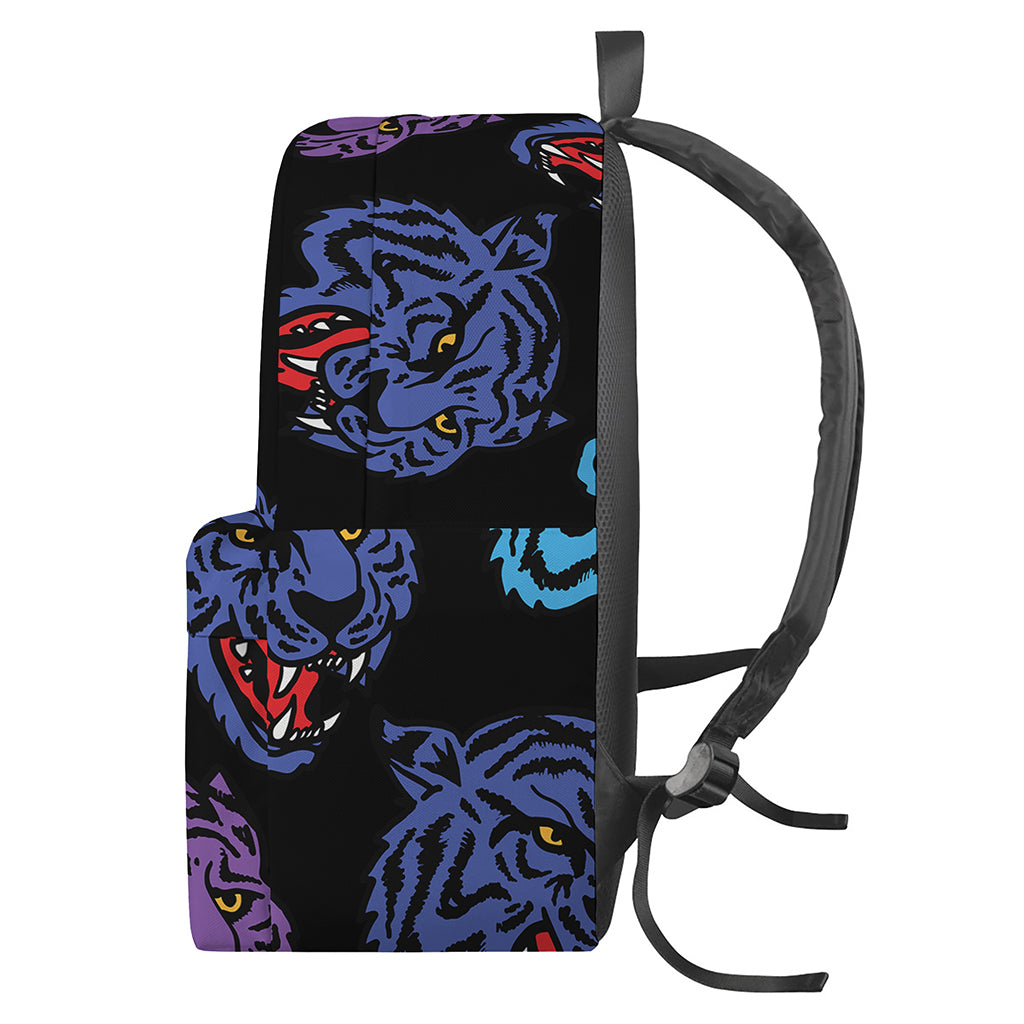 Colorful Tiger Head Pattern Print Backpack
