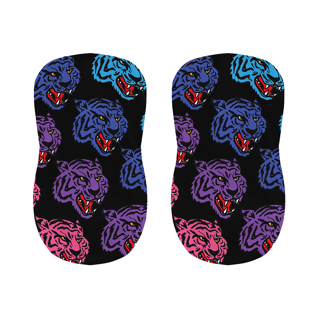 Colorful Tiger Head Pattern Print Bar Stool Covers