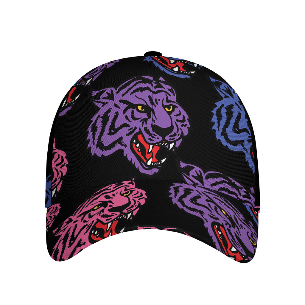 Colorful Tiger Head Pattern Print Baseball Cap