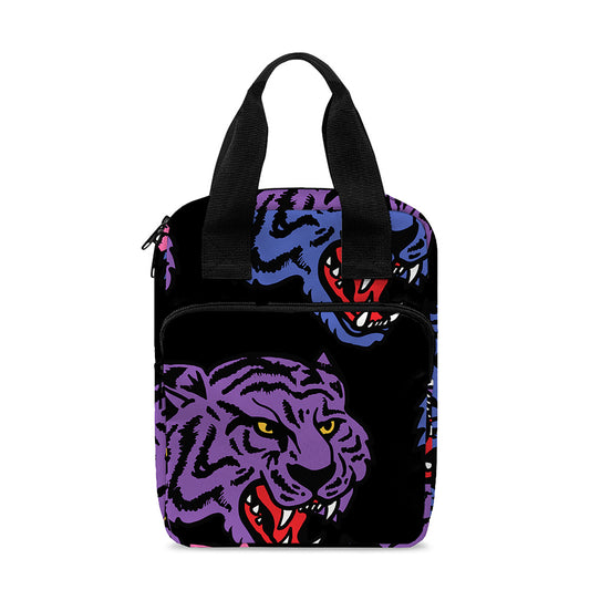 Colorful Tiger Head Pattern Print Bible Tote Bag