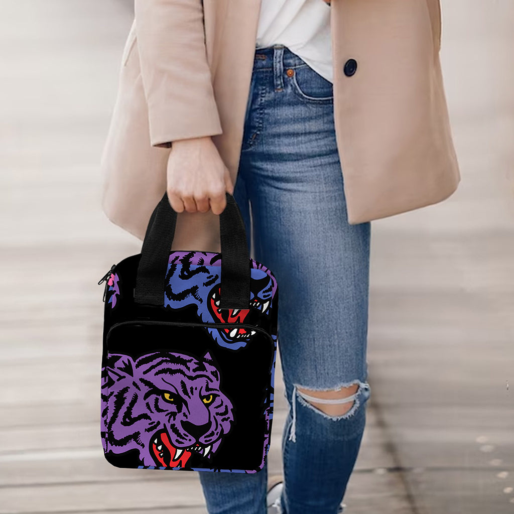 Colorful Tiger Head Pattern Print Bible Tote Bag
