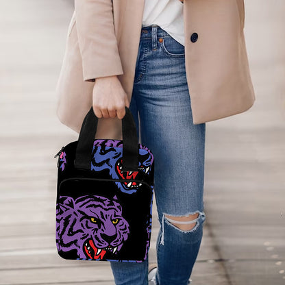 Colorful Tiger Head Pattern Print Bible Tote Bag