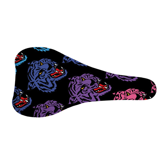 Colorful Tiger Head Pattern Print Bicycle Seat Cover