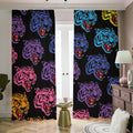 Colorful Tiger Head Pattern Print Dimout Pencil Pleat Curtains