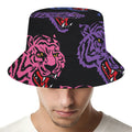 Colorful Tiger Head Pattern Print Bucket Hat