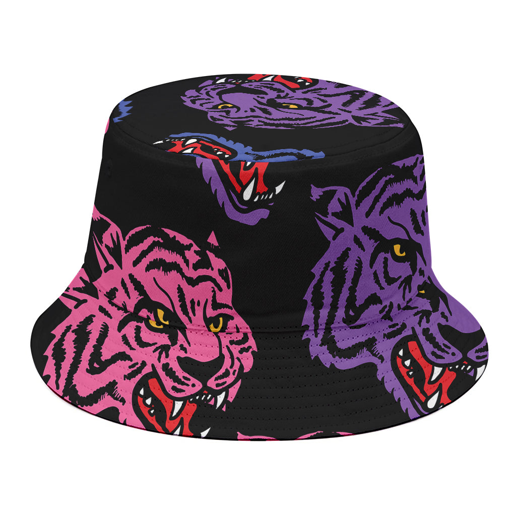 Colorful Tiger Head Pattern Print Bucket Hat