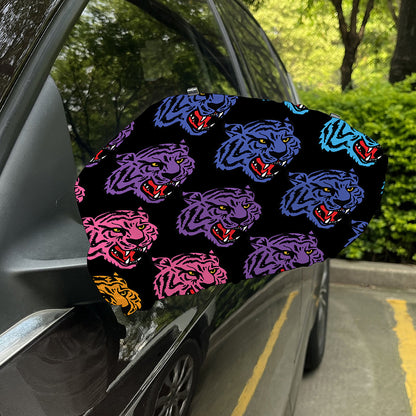 Colorful Tiger Head Pattern Print Car Side Mirror Covers