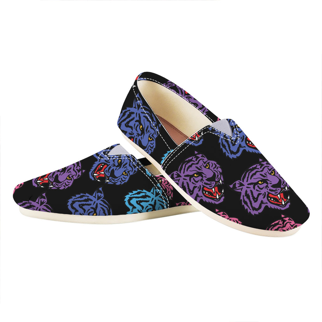 Colorful Tiger Head Pattern Print Casual Shoes