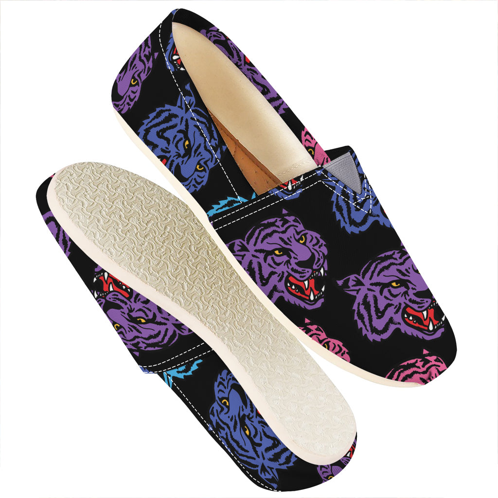 Colorful Tiger Head Pattern Print Casual Shoes