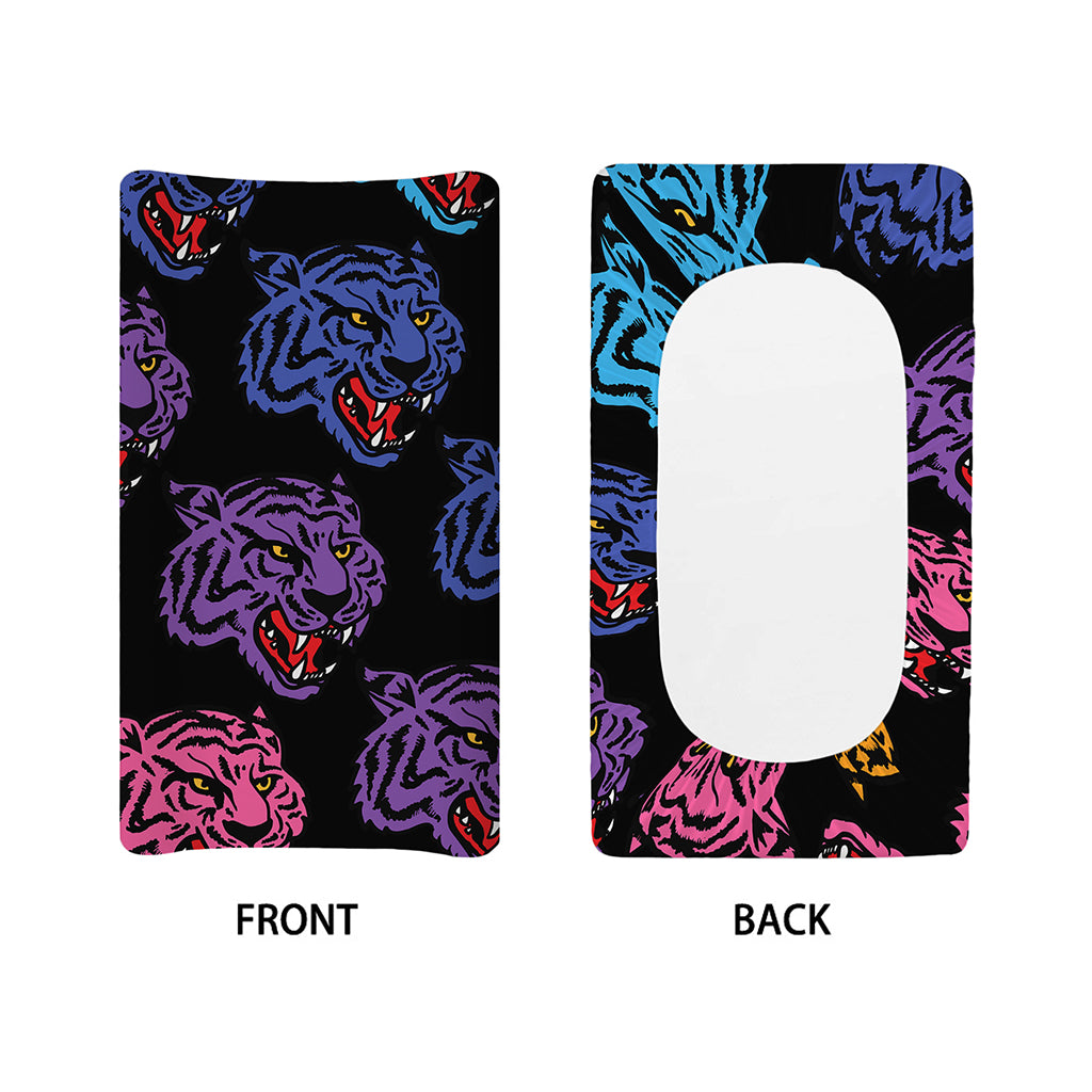 Colorful Tiger Head Pattern Print Changing Pad Cover
