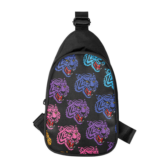 Colorful Tiger Head Pattern Print Chest Bag