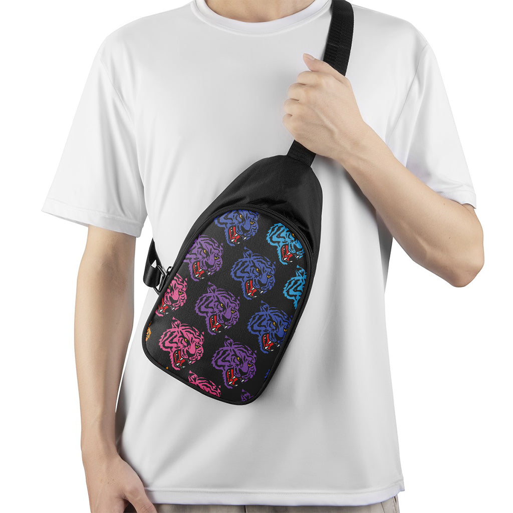 Colorful Tiger Head Pattern Print Chest Bag