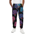 Colorful Tiger Head Pattern Print Cotton Sweatpants