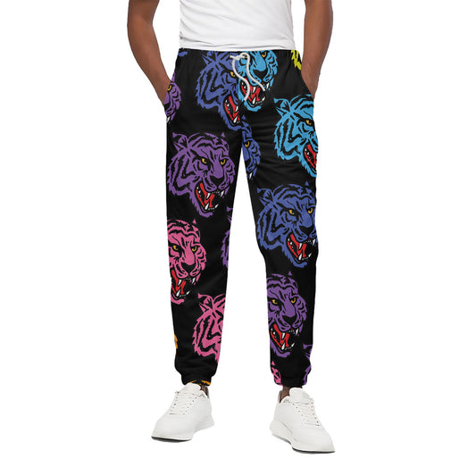 Colorful Tiger Head Pattern Print Cotton Pants