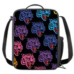 Colorful Tiger Head Pattern Print Crossbody Lunch Bag