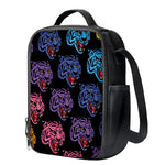 Colorful Tiger Head Pattern Print Crossbody Lunch Bag