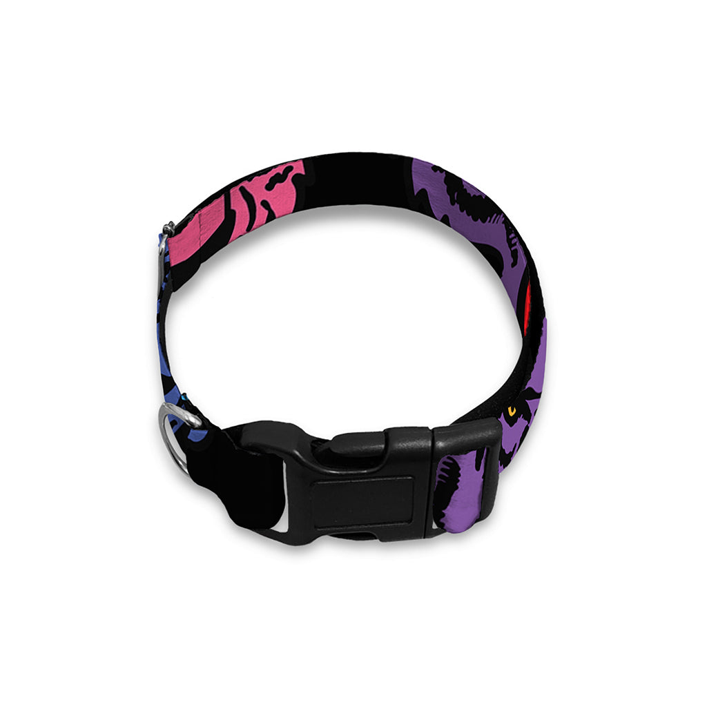 Colorful Tiger Head Pattern Print Dog Collar