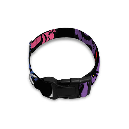 Colorful Tiger Head Pattern Print Dog Collar