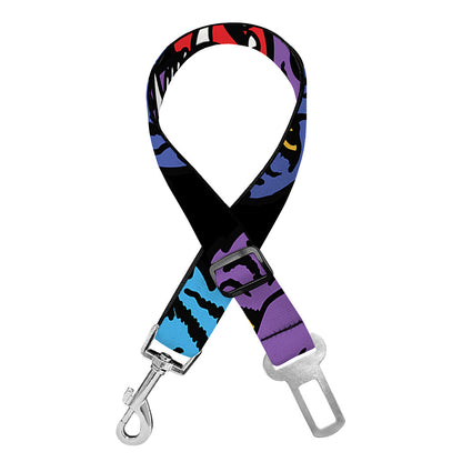 Colorful Tiger Head Pattern Print Dog Seat Belt