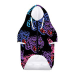 Colorful Tiger Head Pattern Print Dog Zip Up Hoodie