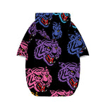 Colorful Tiger Head Pattern Print Dog Zip Up Hoodie