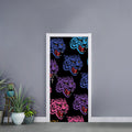 Colorful Tiger Head Pattern Print Door Sticker