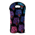 Colorful Tiger Head Pattern Print Double Neoprene Wine Tote