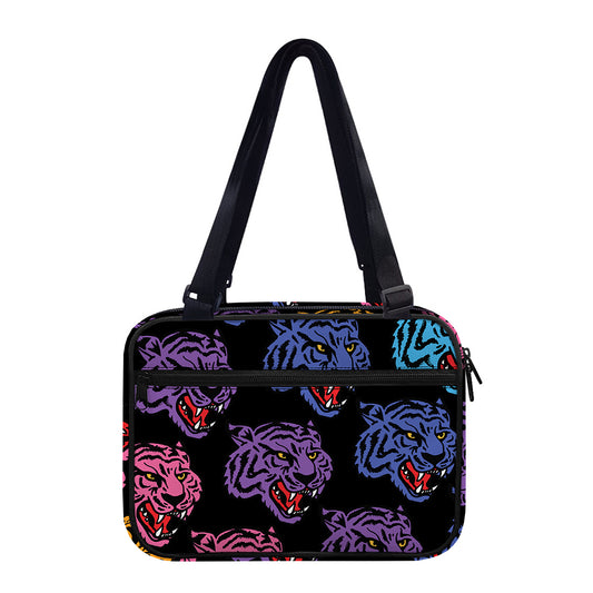 Colorful Tiger Head Pattern Print Double Strap Bible Bag