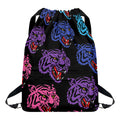 Colorful Tiger Head Pattern Print Drawstring Backpack