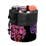 Colorful Tiger Head Pattern Print Drawstring Makeup Bag