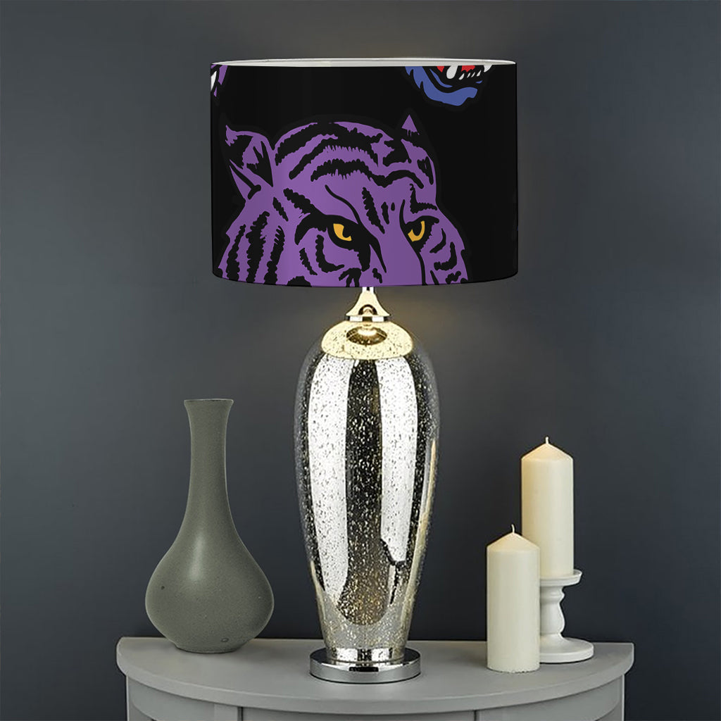 Colorful Tiger Head Pattern Print Drum Lamp Shade
